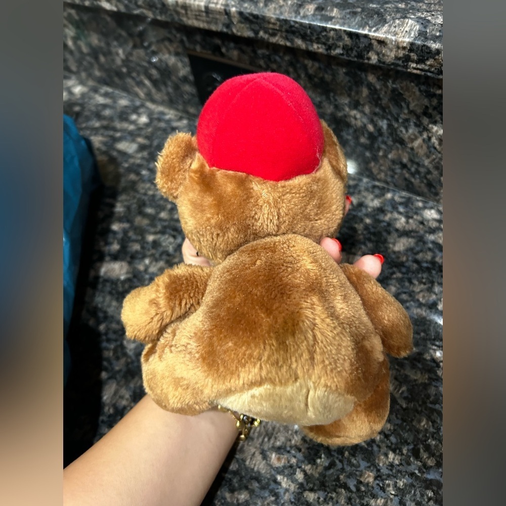 Vintage Russ Luv Pets Teddy Bear Plush I Give Bear Hugs Red Hat Stuffed Animal - Picture 5 of 8